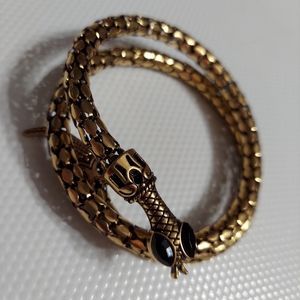 Textured Antique Gold Tone Snake Arm Bracelet